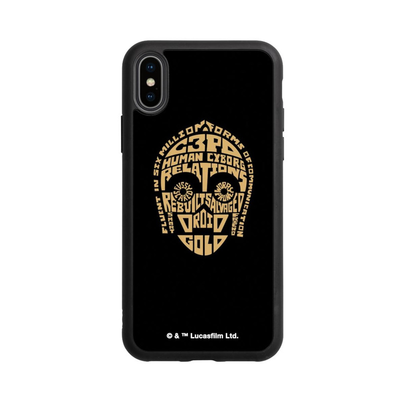 iPhone Xs Base Case C3PO Typo Grafisch