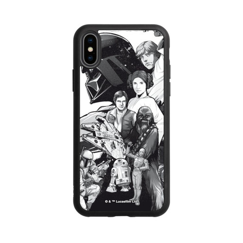 Apple iPhone Xs Base Case StarWars Charaktere - Schwarz-Weiß