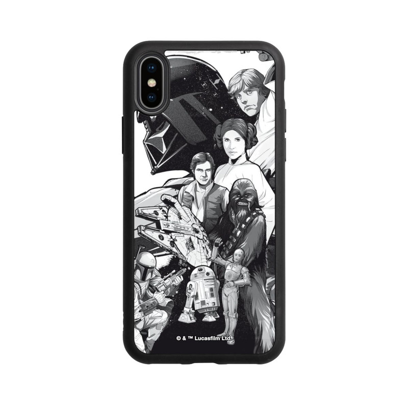iPhone Xs Base Case StarWars Charaktere - Schwarz-Weiß