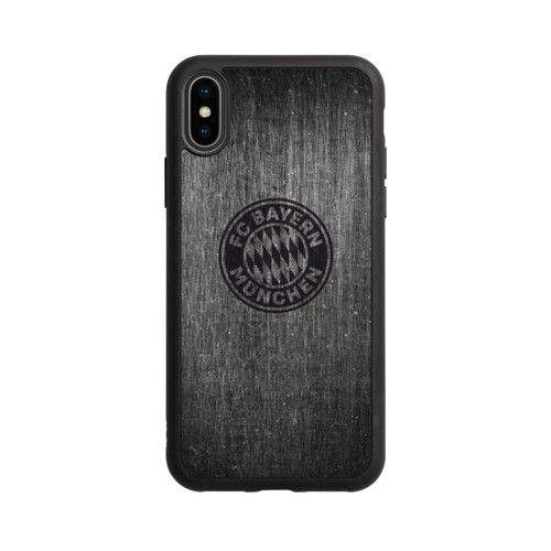 Apple iPhone Xs Base Case Metalllook FCB Logo einfarbig