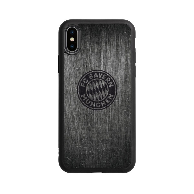 iPhone Xs Base Case Metalllook FCB Logo einfarbig