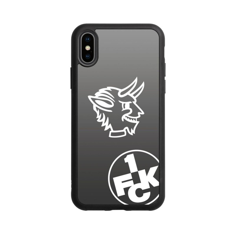 iPhone Xs Base Case Teufelskopf FCK auf Schwarz
