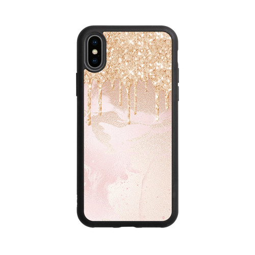 Apple iPhone Xs Base Case  Roségoldener Glitzer Tropfen Look