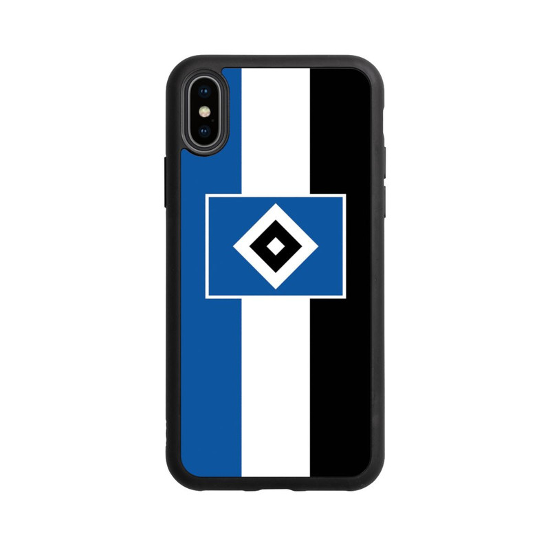 iPhone Xs Base Case HSV Streifen - Blau-Weiß-Schwarz