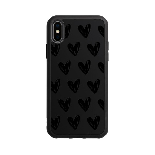 Apple iPhone Xs Base Case Herzen Schwarz ohne Hintergrund