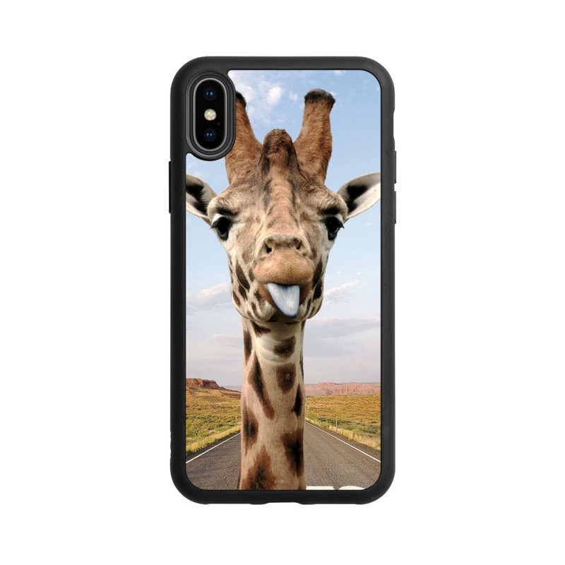 iPhone Xs Base Case Giraffe auf der Straße