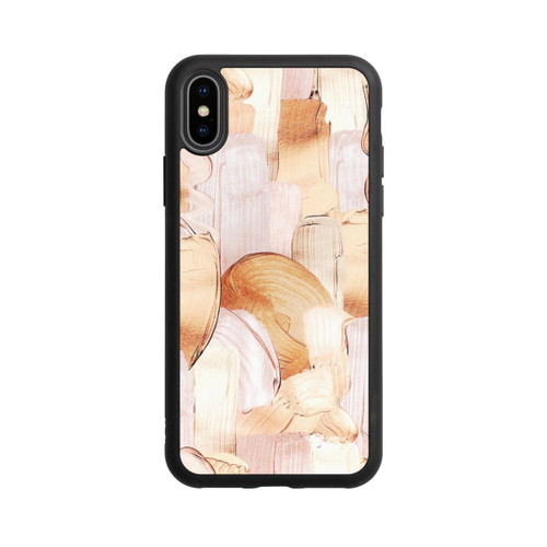 Apple iPhone Xs Base Case Weiß/Gold Pinsel Muster