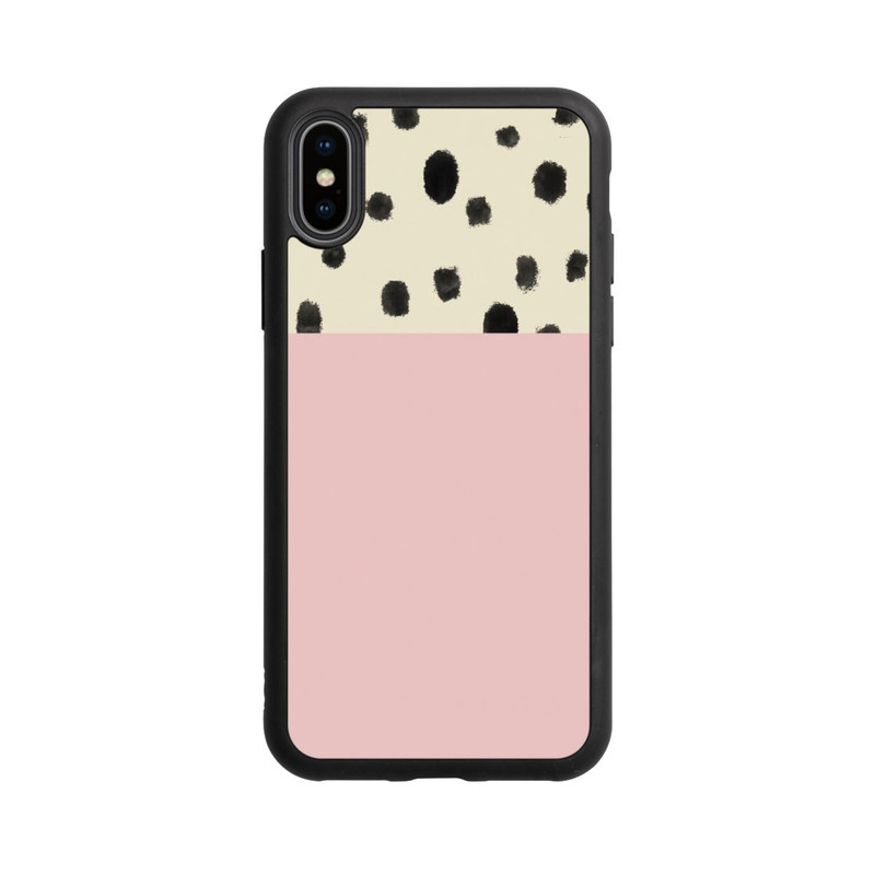 iPhone Xs Base Case Punkte und Rosa