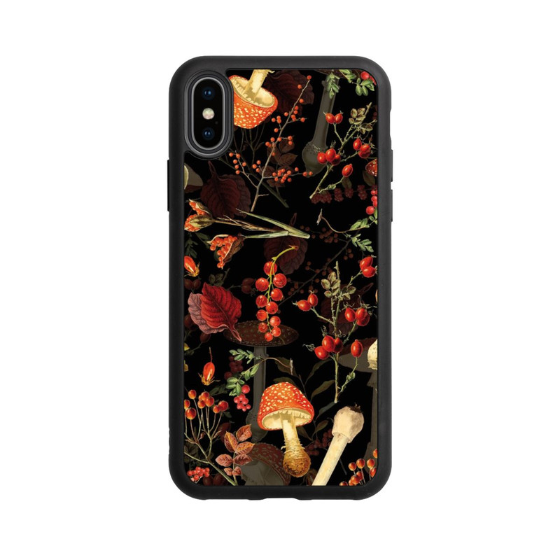 iPhone Xs Base Case Pilzmuster Schwarz