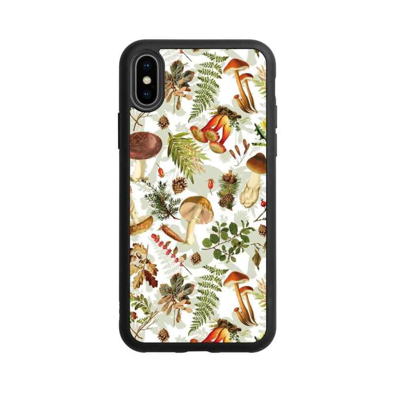 iPhone Xs Base Case Pilzmuster Weiß
