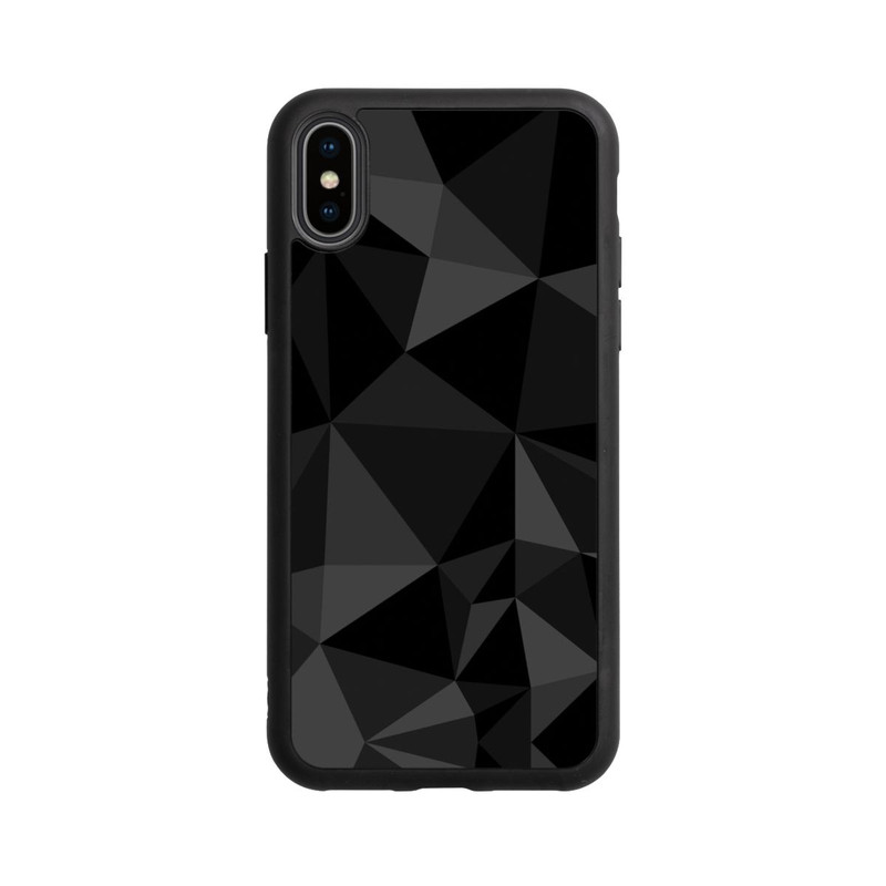 iPhone Xs Base Case Polygonmuster schwarz