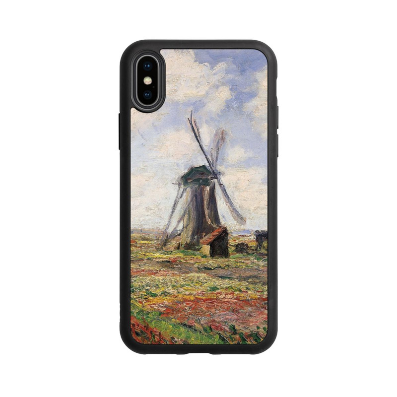 iPhone Xs Base Case Tulpenfelder mit der Rijnsburger Windmühle von Claude Monet