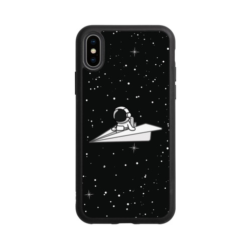 Apple iPhone Xs Base Case Astronaut Paper Plane Comic