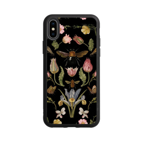 Apple iPhone Xs Base Case Wildblumen und Biene Schwarz
