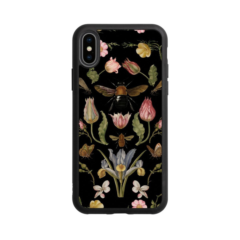iPhone Xs Base Case Wildblumen und Biene Schwarz