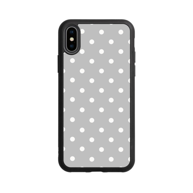 iPhone Xs Base Case Polka Dots Grau