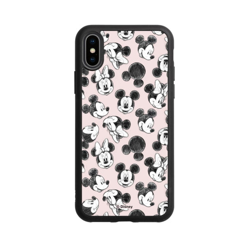 Apple iPhone Xs Base Case Minnie &amp; Mickey Viele Gesichter Pink