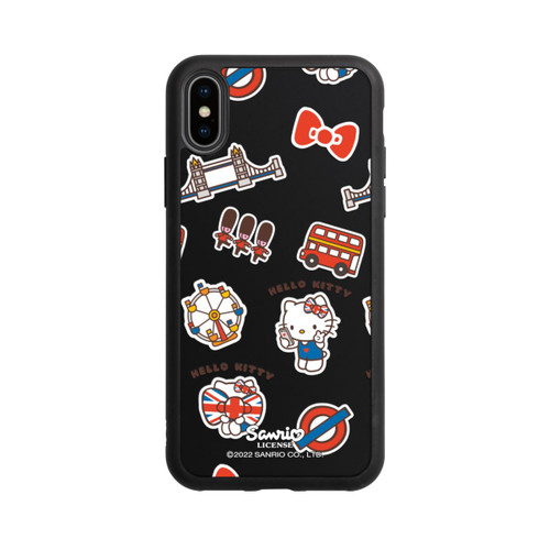 Apple iPhone Xs Base Case Hello Kitty Londoner Abzeichen Transparent