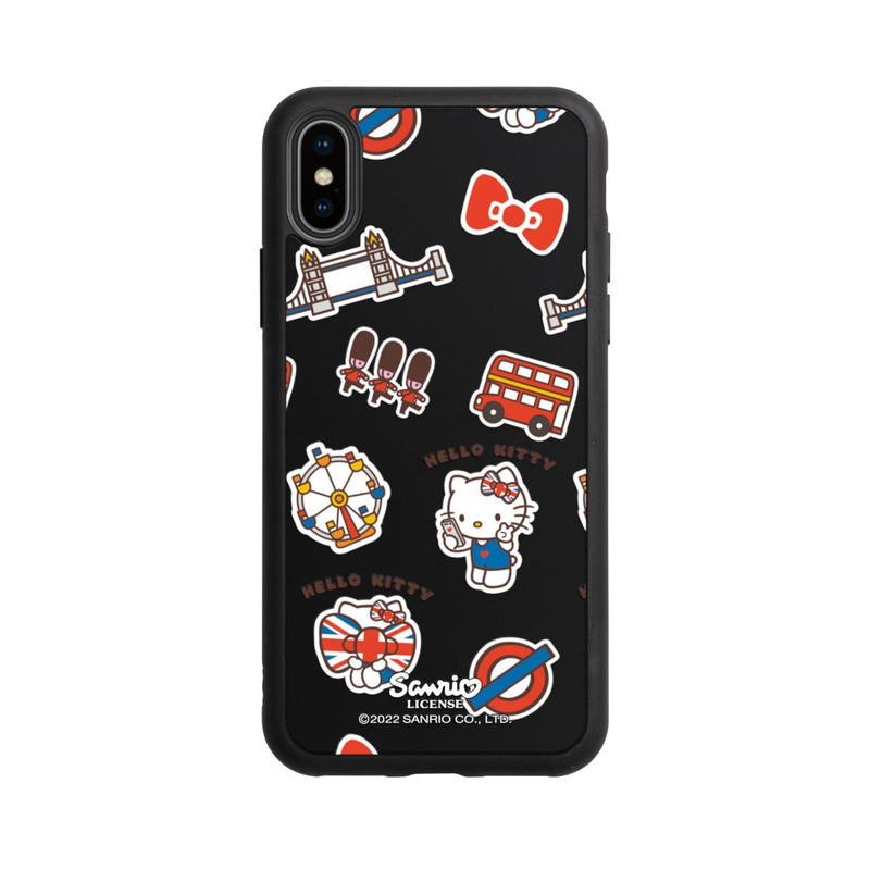 iPhone Xs Base Case Hello Kitty Londoner Abzeichen Transparent