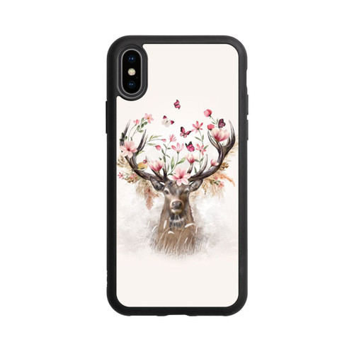 Apple iPhone Xs Base Case Hirsch Blumen Geweih