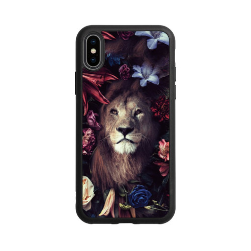 Apple iPhone Xs Base Case Löwe Blumenrahmen