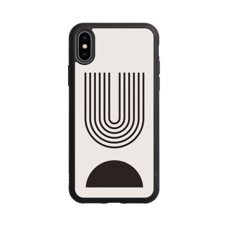 iPhone Xs Base Case Moderne Kunst Schwarze Linien