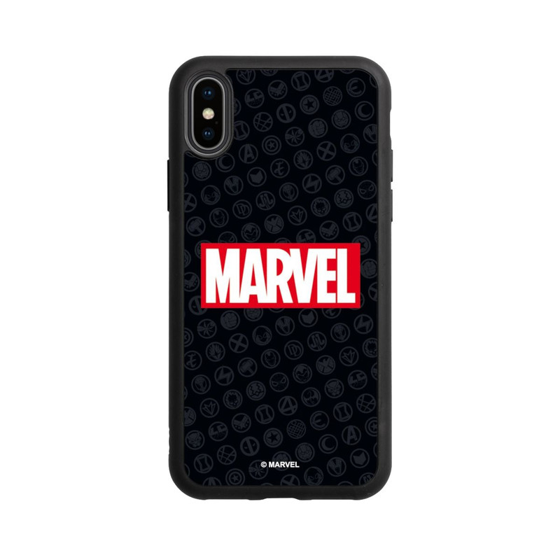 iPhone Xs Base Case Marvel Logo Black Red 