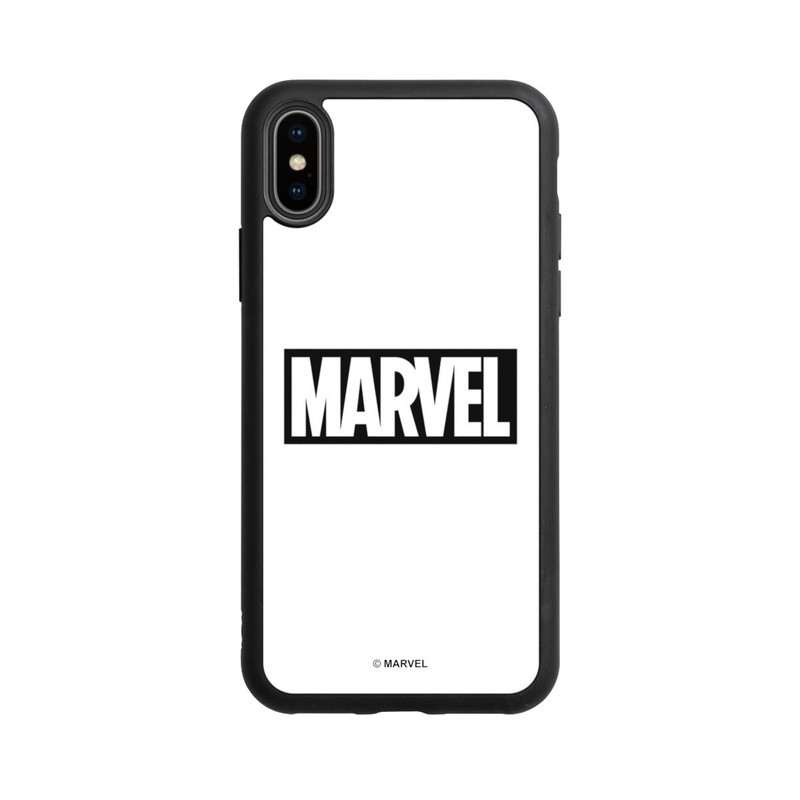iPhone Xs Base Case Marvel Logo White