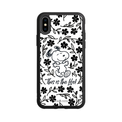 Apple iPhone Xs Base Case Snoopy schwarz und weiß This Is The Life