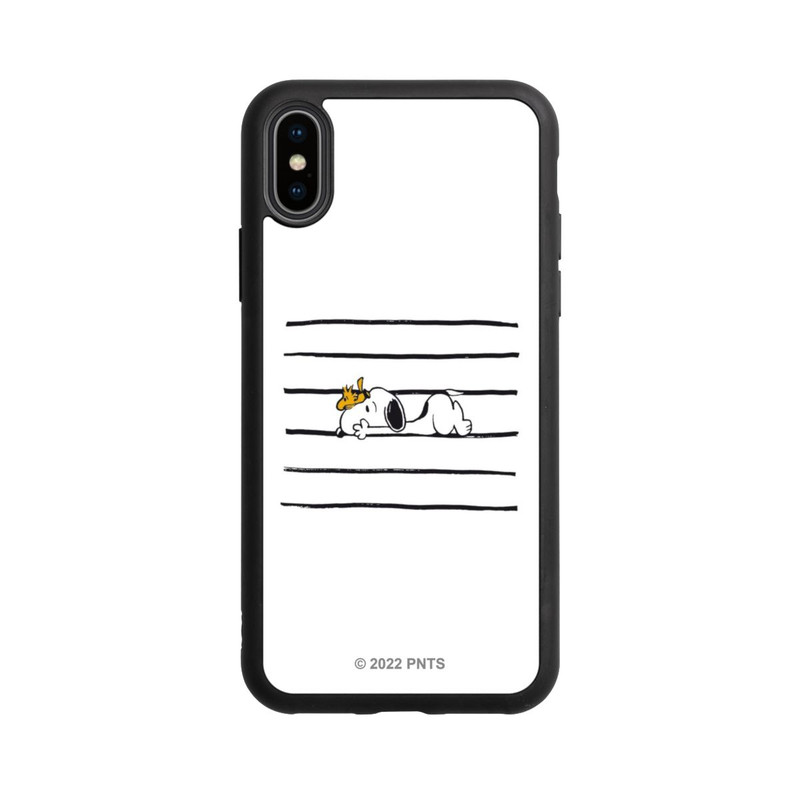 iPhone Xs Base Case Snoopy Woodstock Streifen
