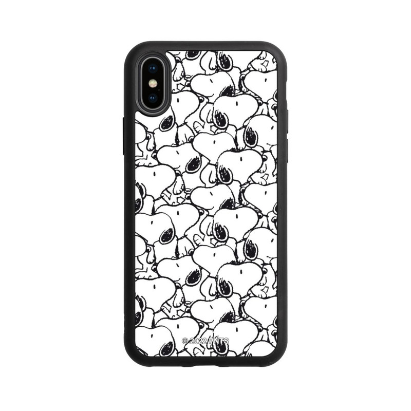 iPhone Xs Base Case Snoopy Muster Schwarz und Weiß