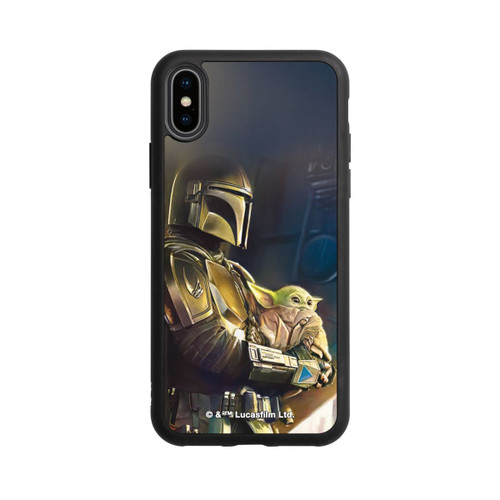 Apple iPhone Xs Base Case Mandalorianer und Grogu im Schiff