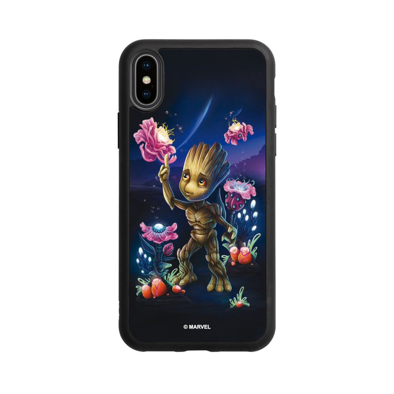 iPhone Xs Base Case Baby Groot Blumen