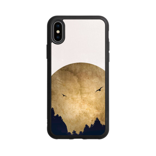 Apple iPhone Xs Base Case Zwei Vögel vor Mond