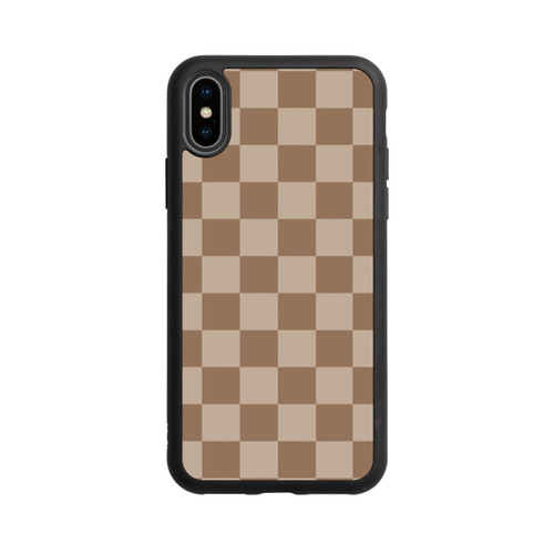 Apple iPhone Xs Base Case Braun Karo