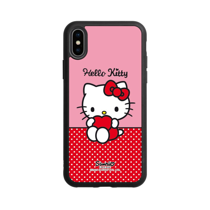 iPhone Xs Base Case Hello Kitty sitzend mit Herz