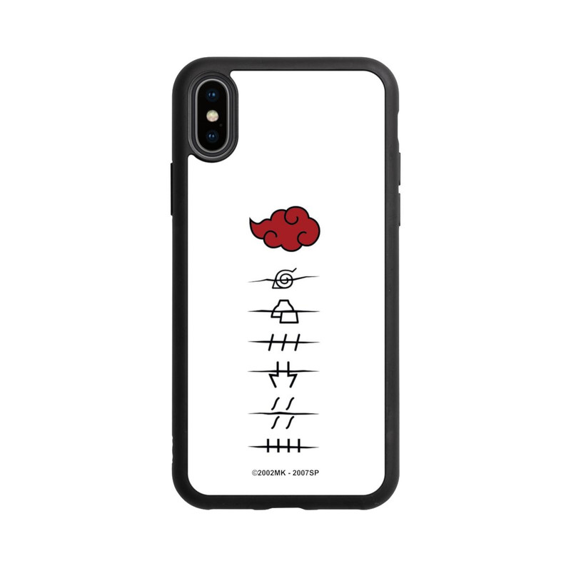 iPhone Xs Base Case Akatsuki Mitgliedersymbole Weiß