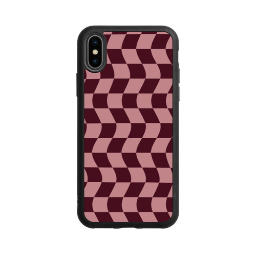 Apple iPhone Xs Base Case Schachbrett Rot-Rosa