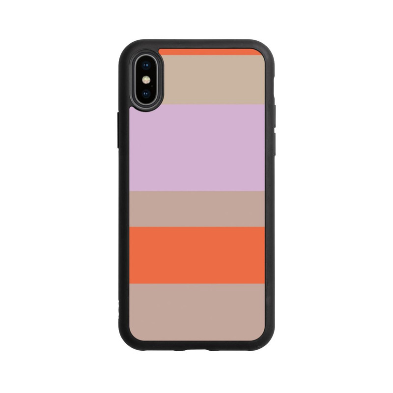 iPhone Xs Base Case Moca Lila Orange Stripes