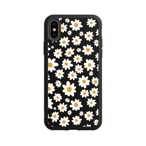 Apple iPhone Xs Base Case Daisy Flower Seamless Pattern Transparent