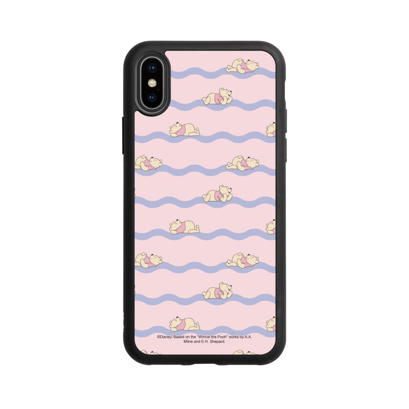 iPhone Xs Base Case Winnie the Pooh Pink Waves