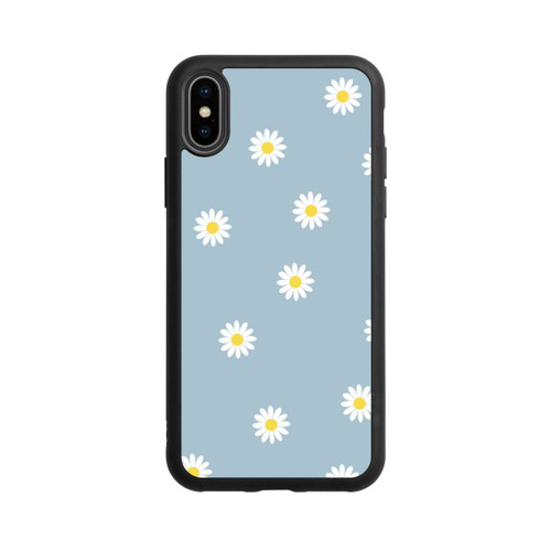 Apple iPhone Xs Base Case Gänseblümchen Muster Blau