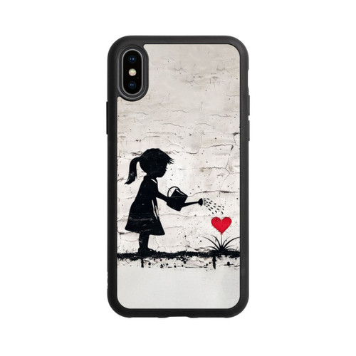 Apple iPhone Xs Base Case Girl Watering Bunch of Flowers 