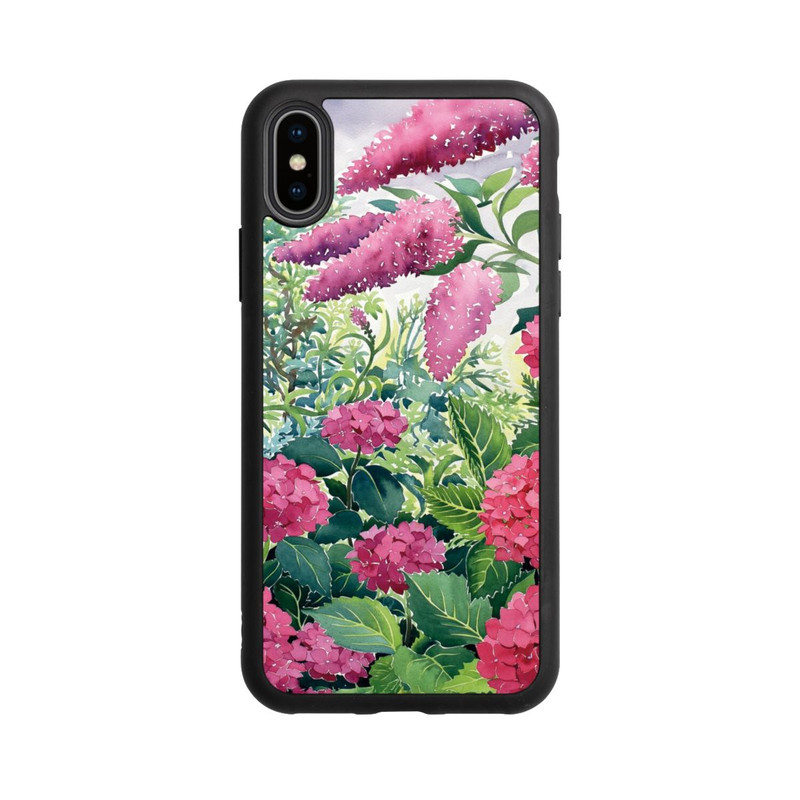 iPhone Xs Base Case Garden Hydrangeas and Buddleia by Christopher Ryland