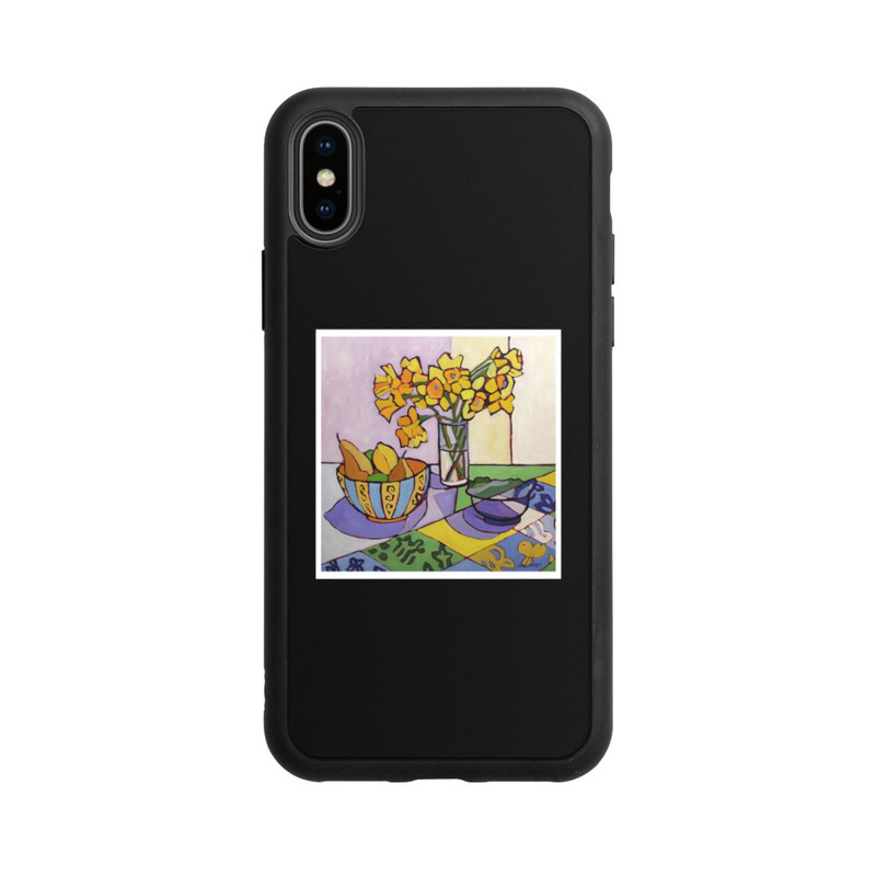 iPhone Xs Base Case Daffodil Patchwork, 2023, by Catherine J Martzloff