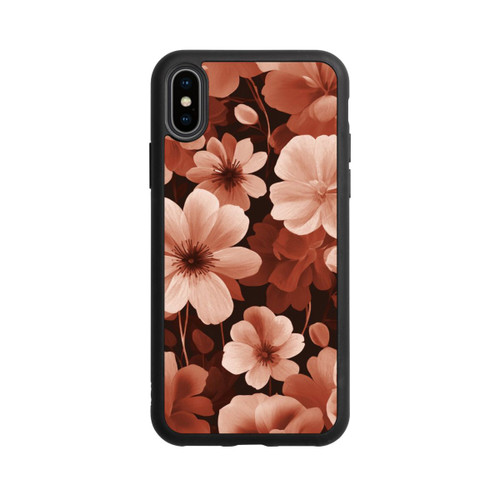 Apple iPhone Xs Base Case Rote Negativblumen mit KI