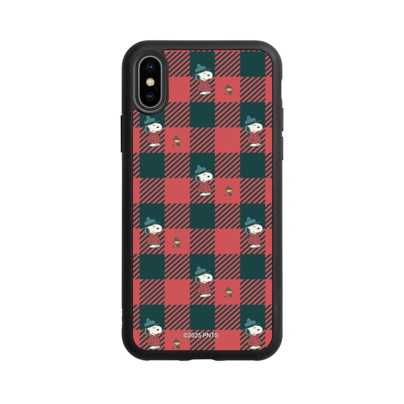 iPhone Xs Base Case Peanuts Rot Schottenmuster