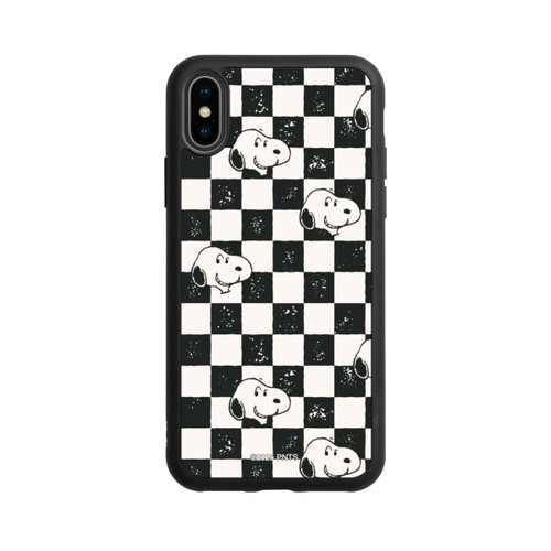Apple iPhone Xs Base Case Snoopy Heads Checked Pattern