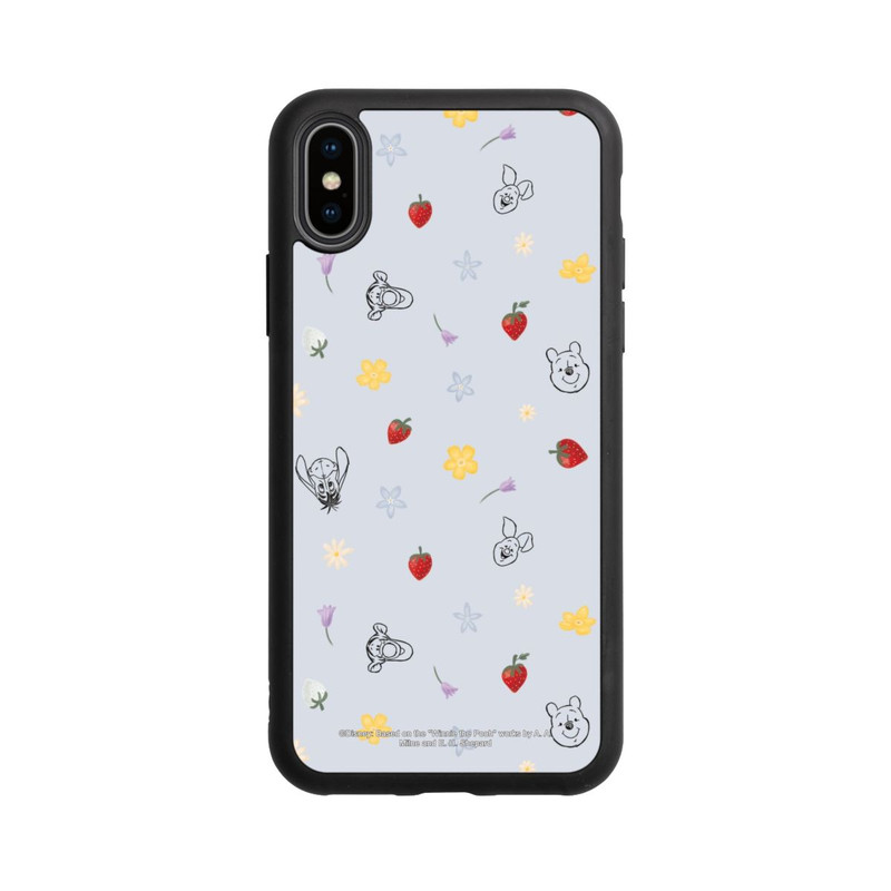 iPhone Xs Base Case Winnie Puuh und Freunde Erdbeer Muster Blau