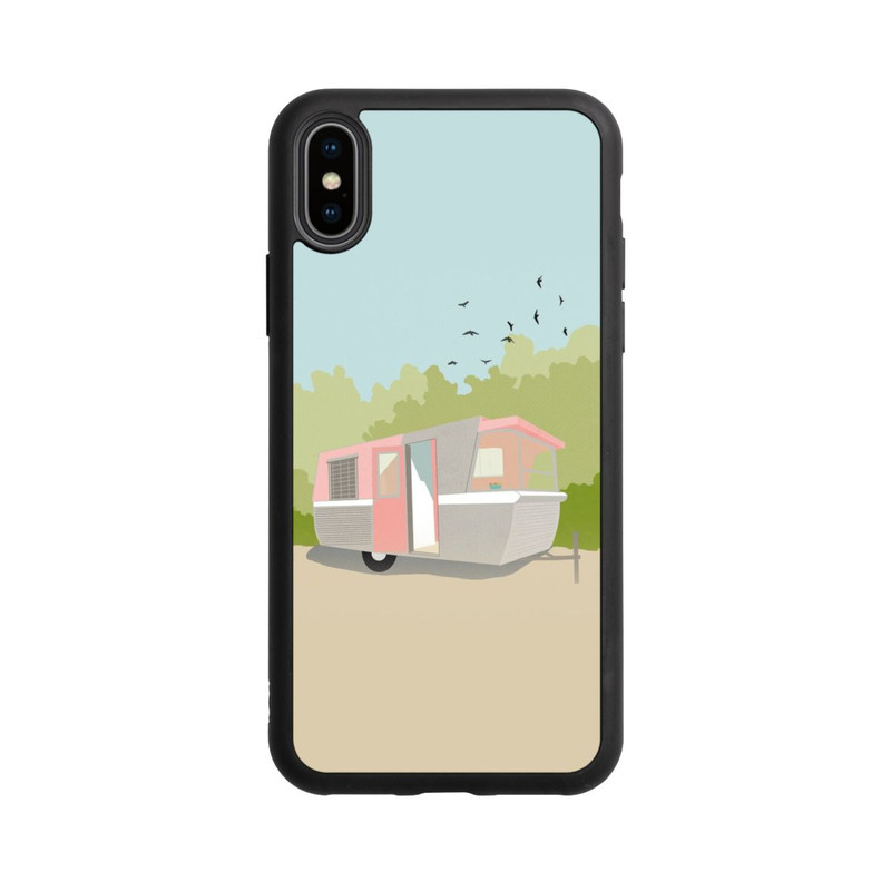iPhone Xs Base Case Retro Glamping by Roberta Murray